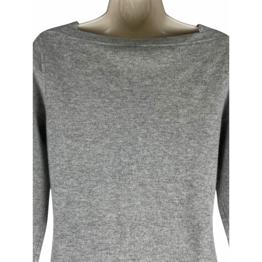 Magaschoni 100% Cashmere Square Neck Tunic Sweater Gray Size S - Picture 7 of 9